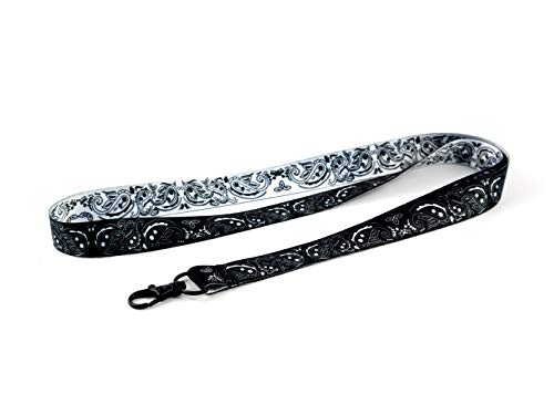 Bandana Paisley Lanyard - Black/White