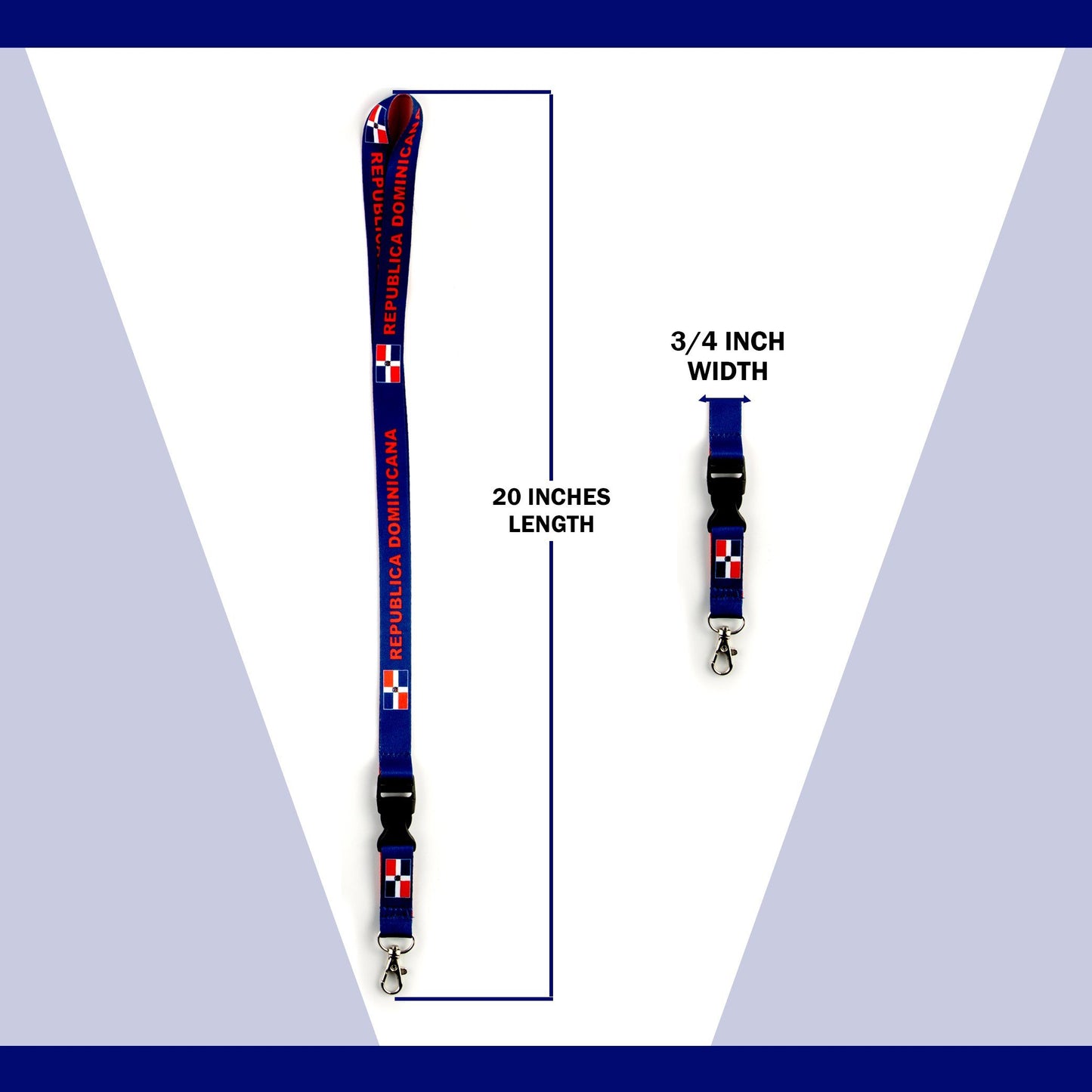 Lanyard - Republica Dominicana Flag Reversible Blue Red Lanyard