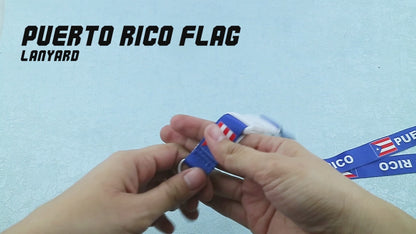 Puerto Rico Lanyard - Blue/White