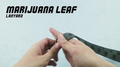 Marijuana Lanyard - Gray/Black Reversible