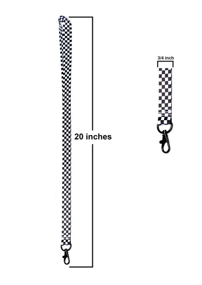 Checkered Lanyard - Black/White