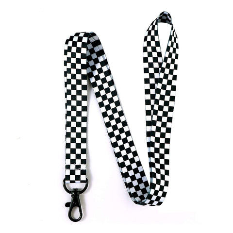 Checkered Lanyard - Black/White