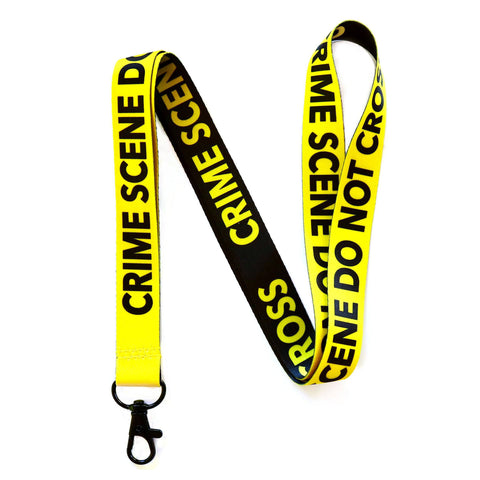 Crime Scene Do Not Cross Lanyard - Black/Yellow Reversible