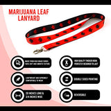 Marijuana Lanyard - Red/Black Reversible