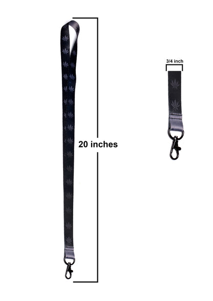Marijuana Lanyard - Gray/Black Reversible