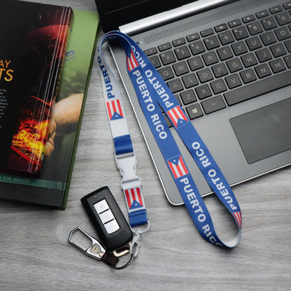 Puerto Rico Lanyard - Blue/White
