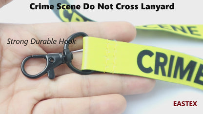Crime Scene Do Not Cross Lanyard - Black/Yellow Reversible