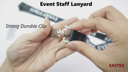 Event Staff With Clear Badge Holder and Card Pass Lanyard