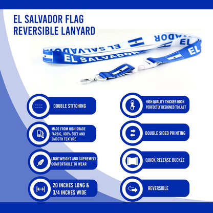 Lanyard - El Salvador Flag Reversible Lanyard