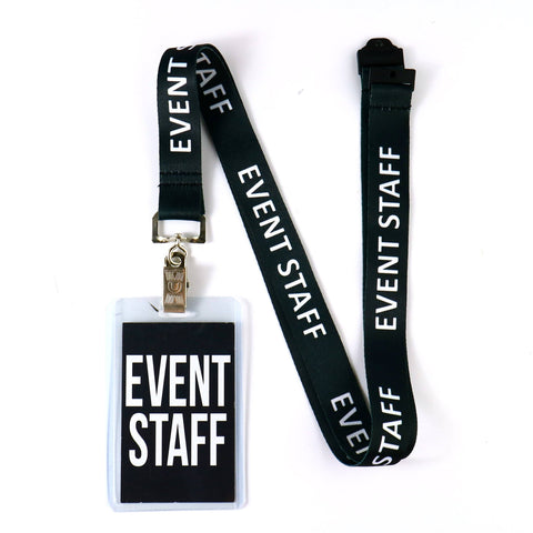 Lanyard - Event Staff With Clear Badge Holder And Party Pass Lanyard