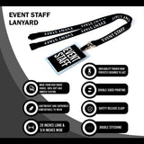 Lanyard - Event Staff With Clear Badge Holder And Party Pass Lanyard