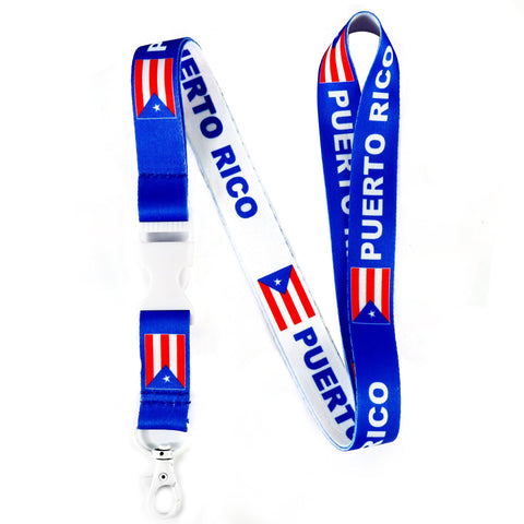 Lanyard - Puerto Rico Blue White Lanyard