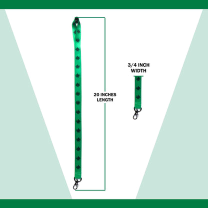 Marijuana Lanyard - Green/Black Reversible