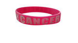 F Cancer Pink/White Silicone Wristbands