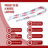 Proud To Be A Nurse Lanyard With Clip For Keys Or Id Badges.