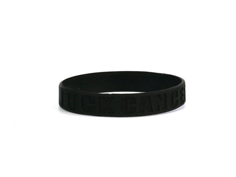 Wristband - F Cancer Pack Of 10 Silicone Black On Black Wristband