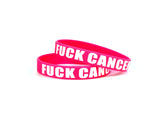 Wristband - F Cancer Pink/White Silicone Wristbands