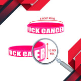 Wristband - F Cancer Pink/White Silicone Wristbands